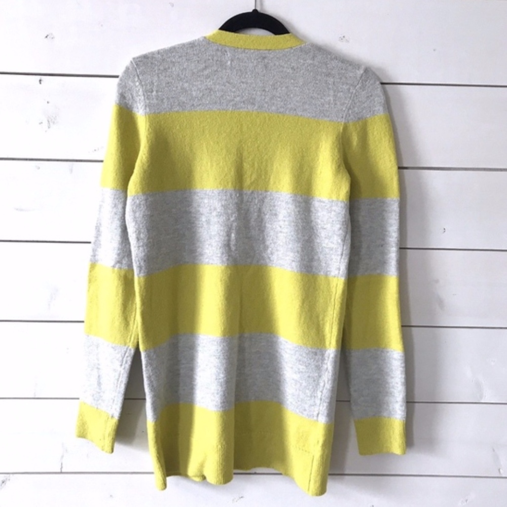 LOFT Gray Yellow Stripe Button Up Cardigan - Picture 5 of 5